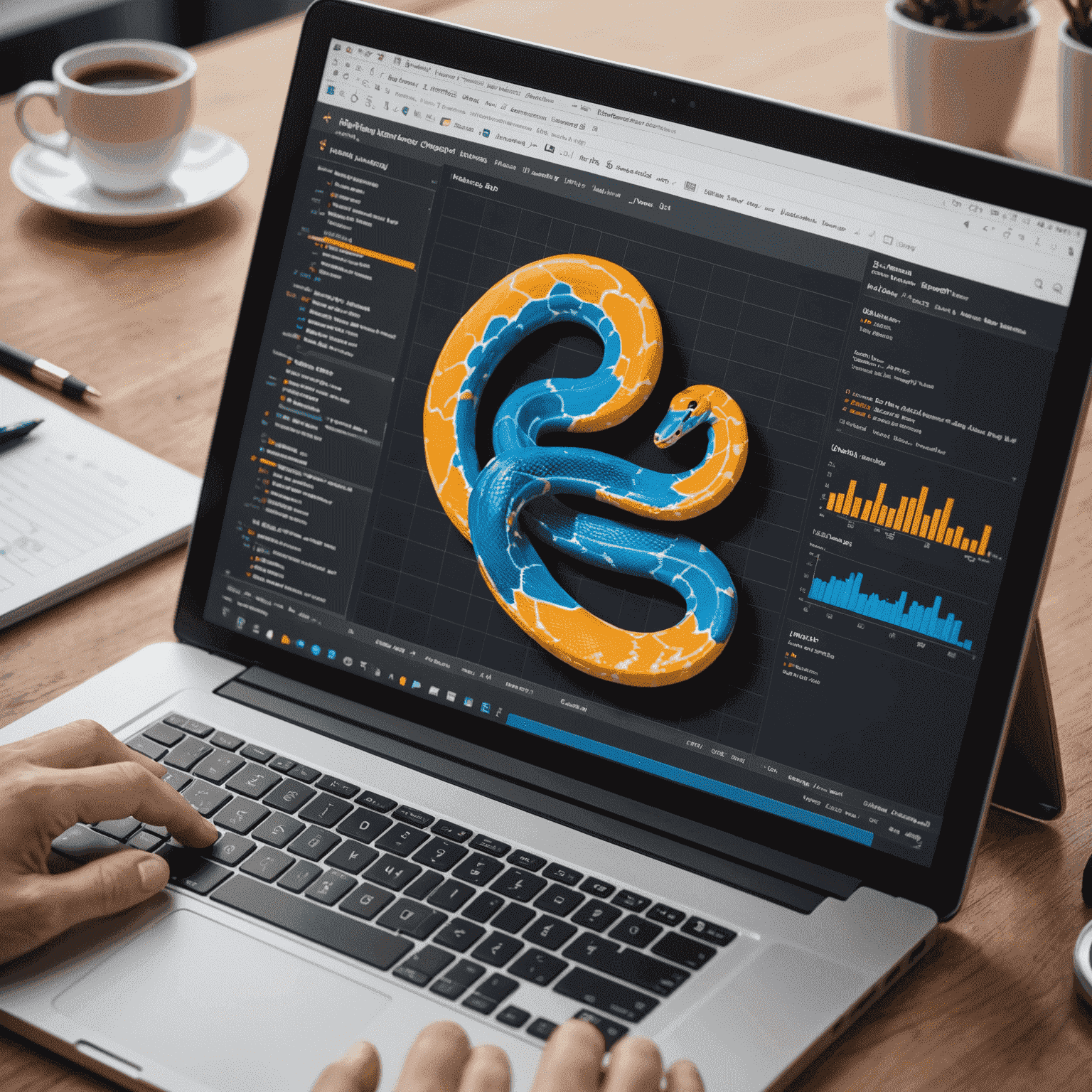 Imagen que muestra un código de Python y gráficos de análisis de datos