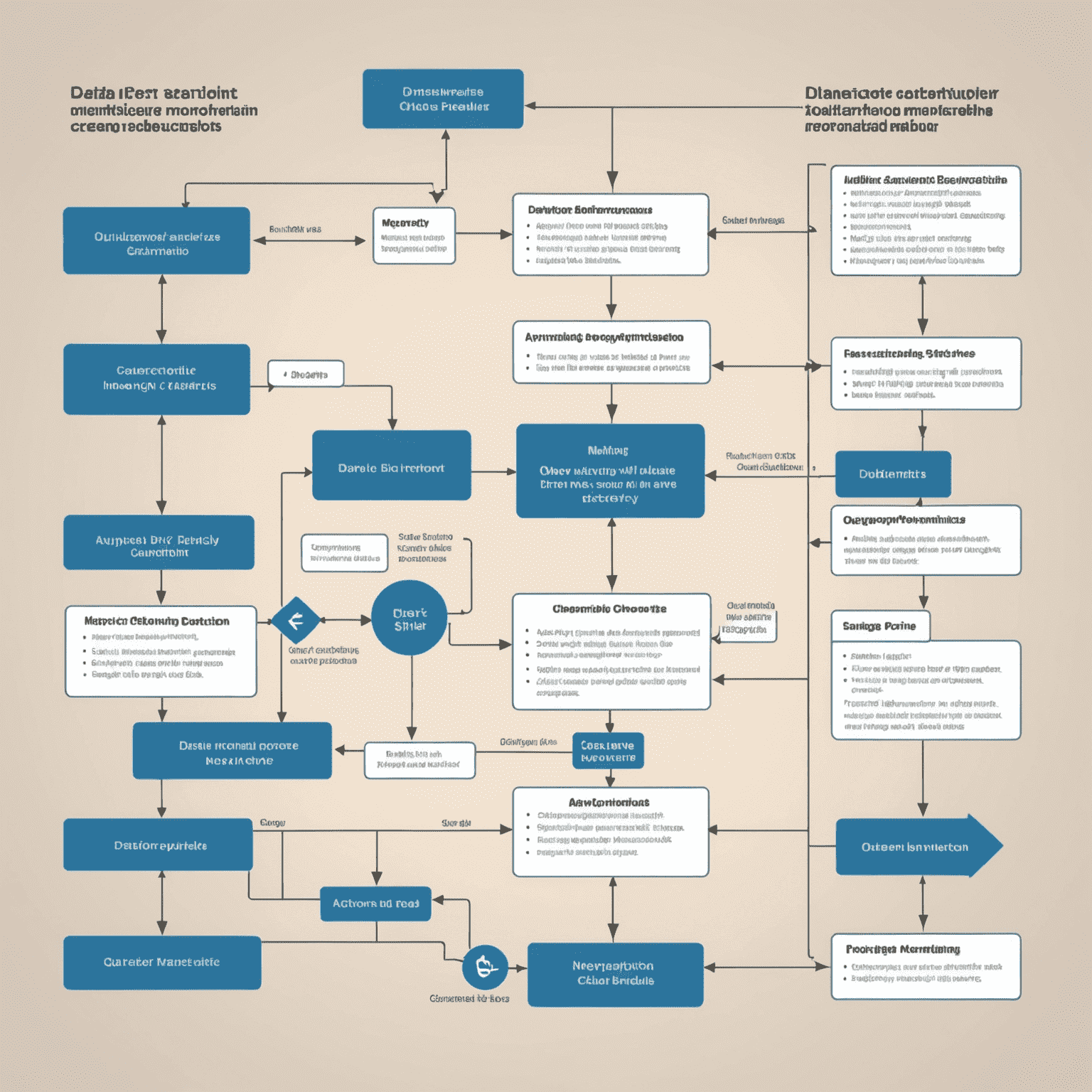 Imagen que muestra un diagrama de flujo de limpieza de datos, con iconos que representan diferentes etapas como importación, detección de valores atípicos, manejo de valores faltantes y normalización