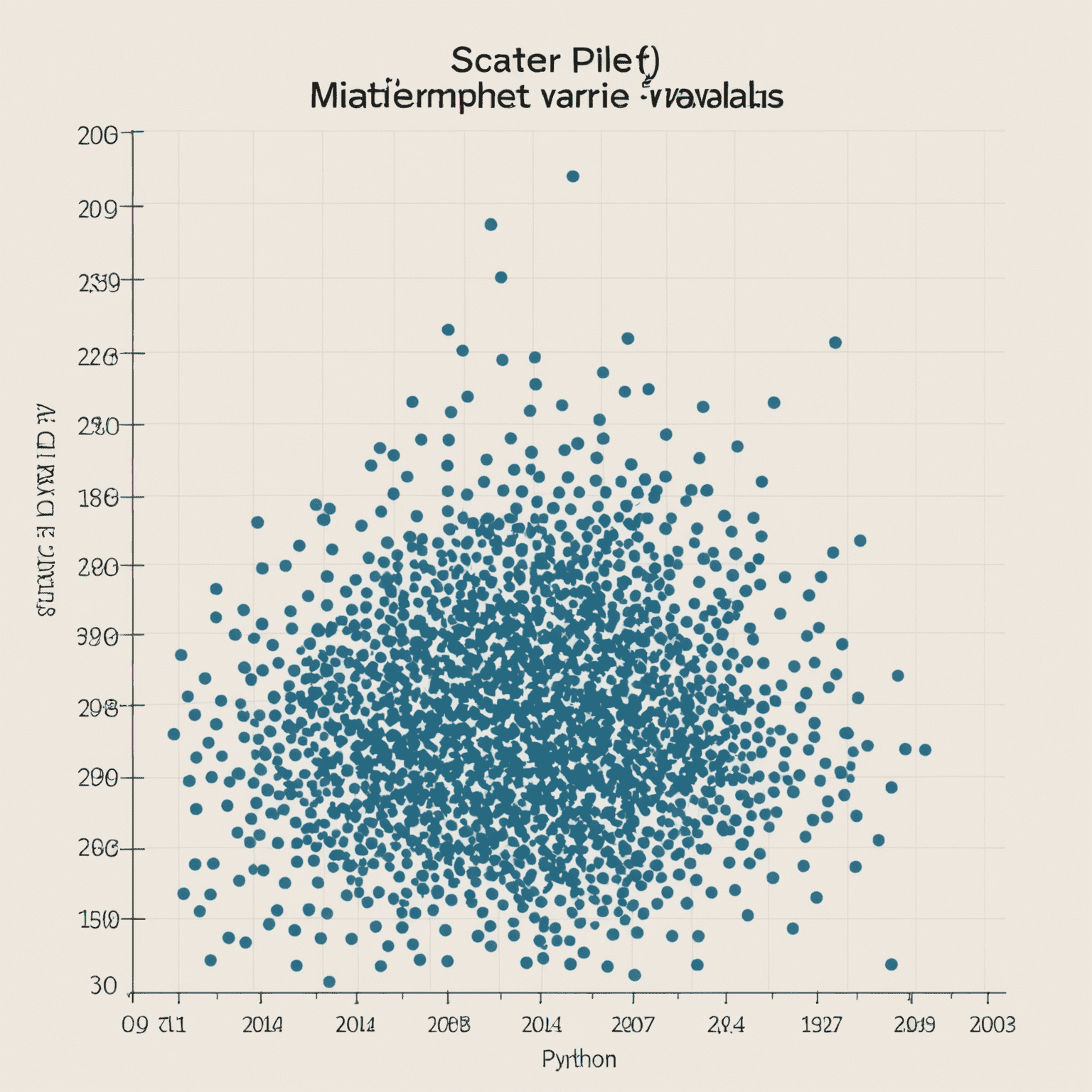 Gráfico de dispersión mostrando la relación entre dos variables, creado con Python y matplotlib